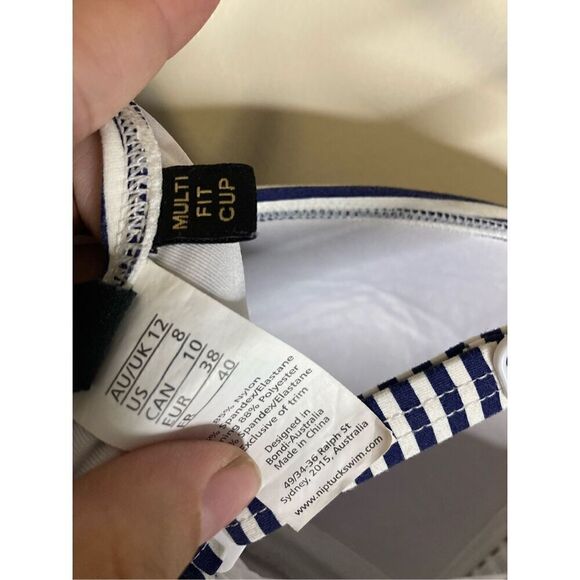 NIP TUCK Swim Navy Striped One Piece SWIMWEAR MultiFit Cup U.S. Size 8 - Picture 6 of 8